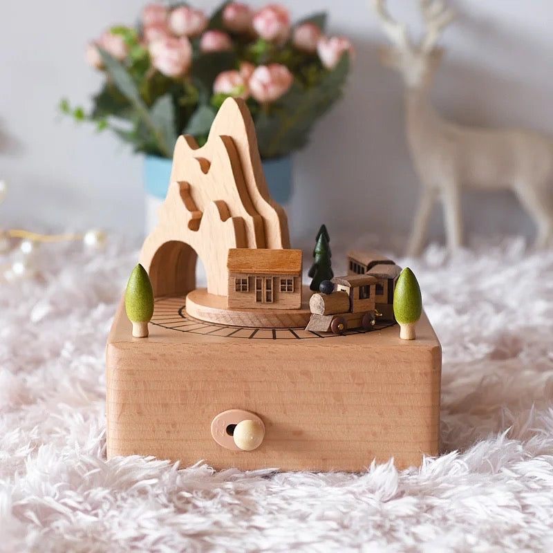 Wooden Carousel Music Box