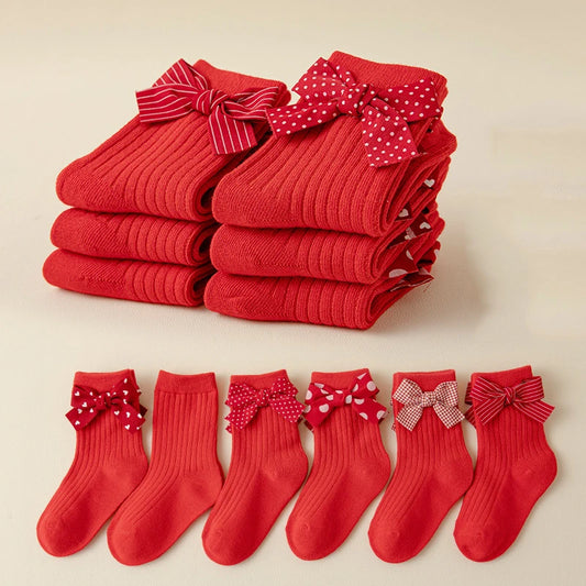 Red Bowknot Baby Socks
