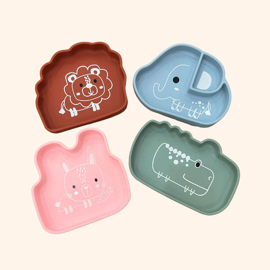 Silicone Animal Printed Plate Sets