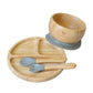 Bamboo Suction Plate and Bowl Feeding Sets