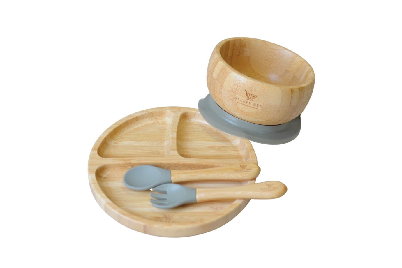 Bamboo Suction Plate and Bowl Feeding Sets