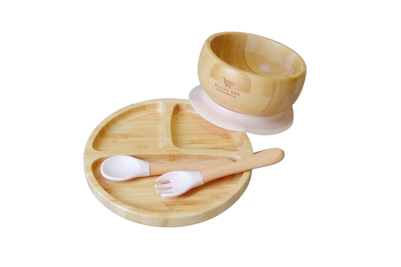 Bamboo Suction Plate and Bowl Feeding Sets