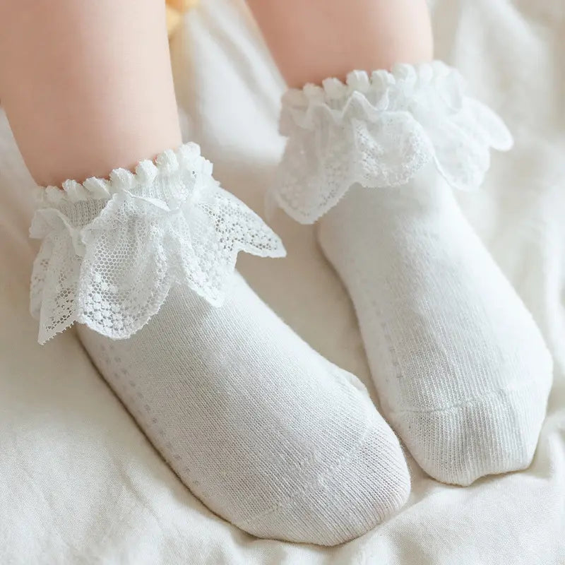 Flower Lace Ruffle Princess Girls Socks