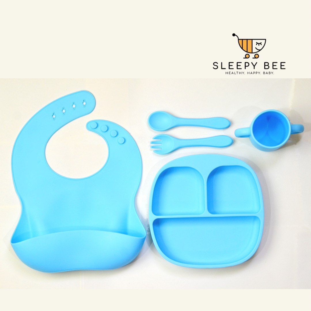 Silicone Square Plate Suction Feeding Set