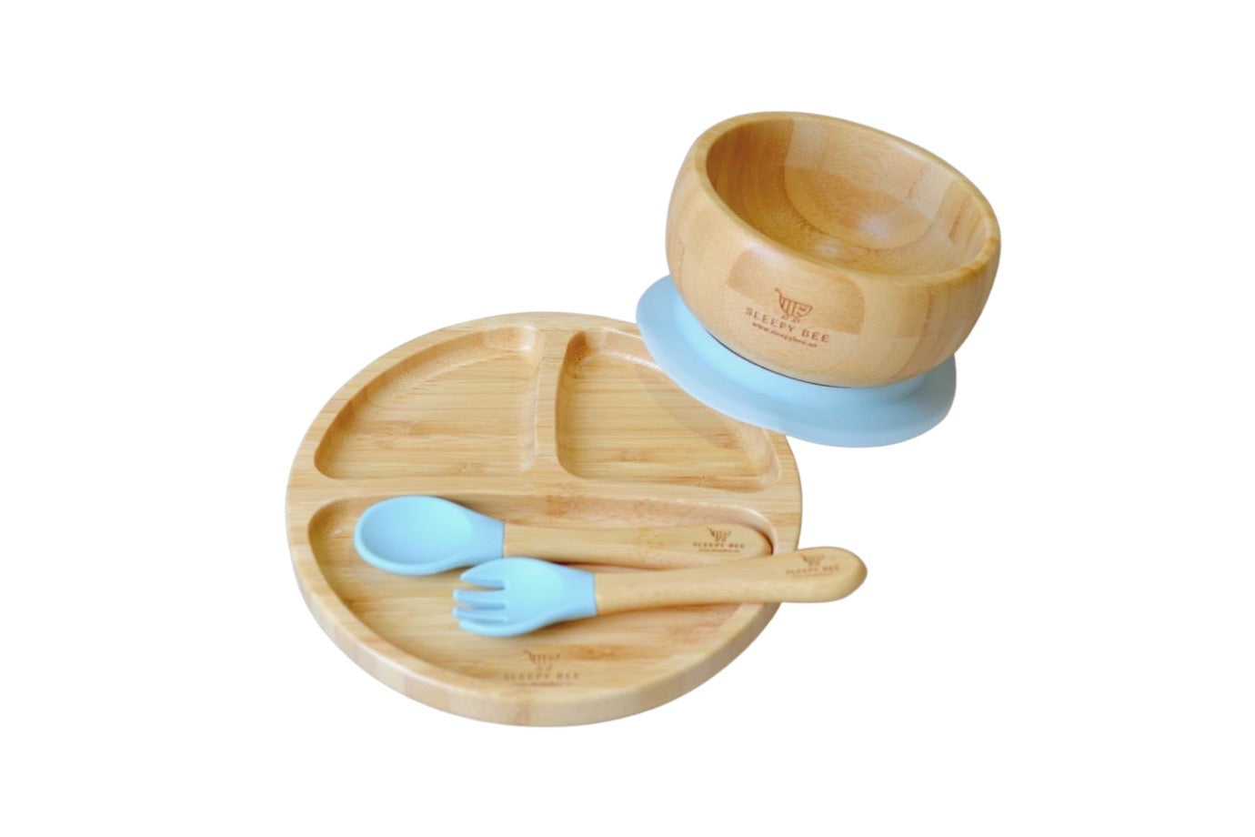 Bamboo Suction Plate and Bowl Feeding Sets