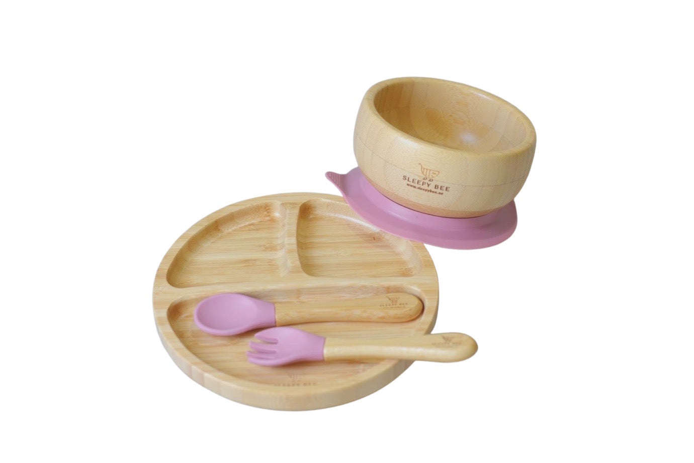 Bamboo Suction Plate and Bowl Feeding Sets