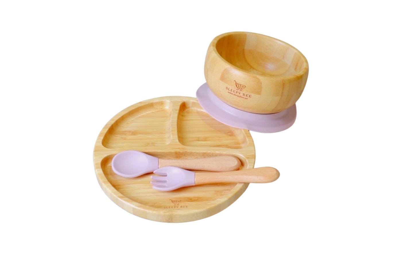 Bamboo Suction Plate and Bowl Feeding Sets