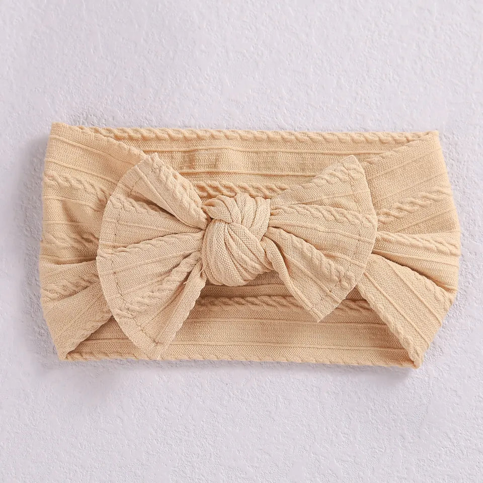 Baby Headwrap Ribbed Knit Bow