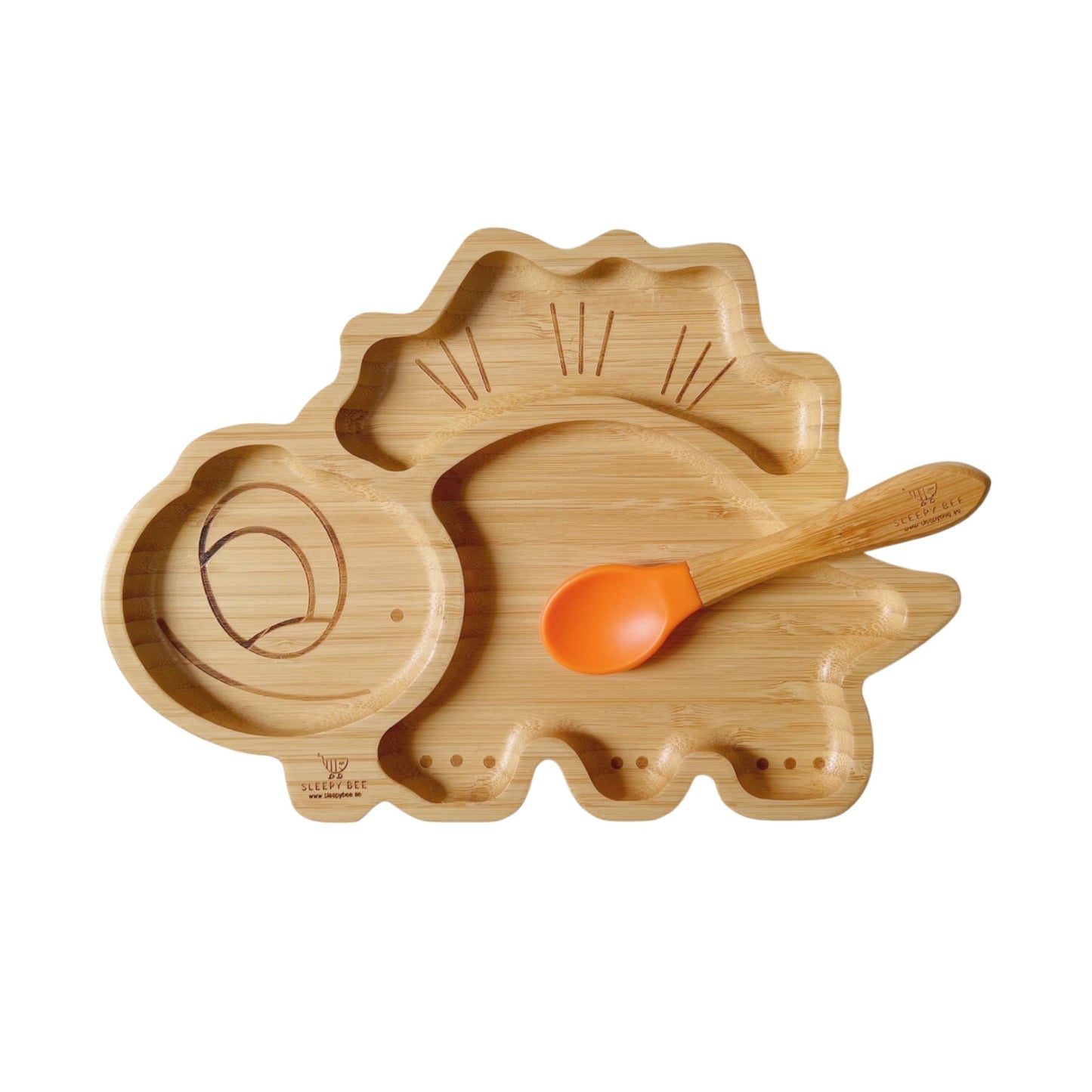 Bamboo Suction Animal Plates with Spoon