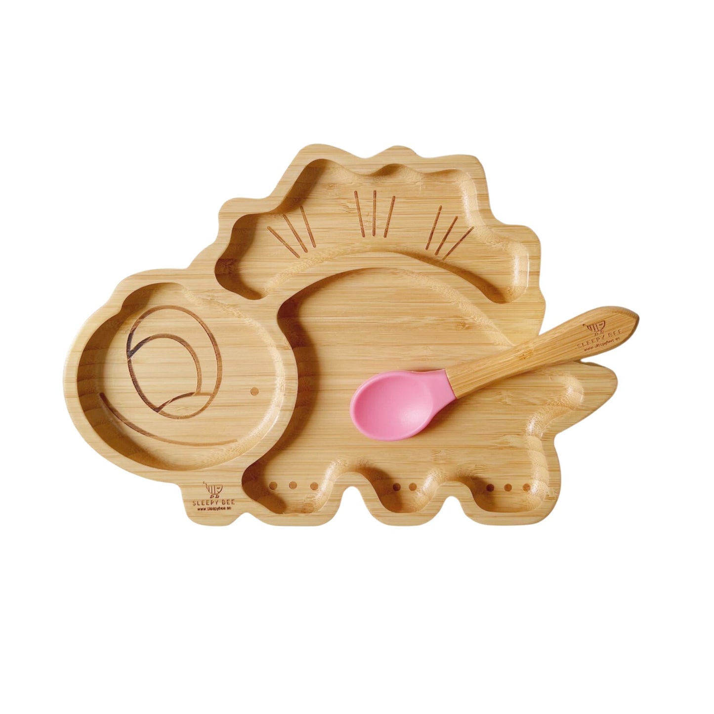 Bamboo Suction Animal Plates with Spoon