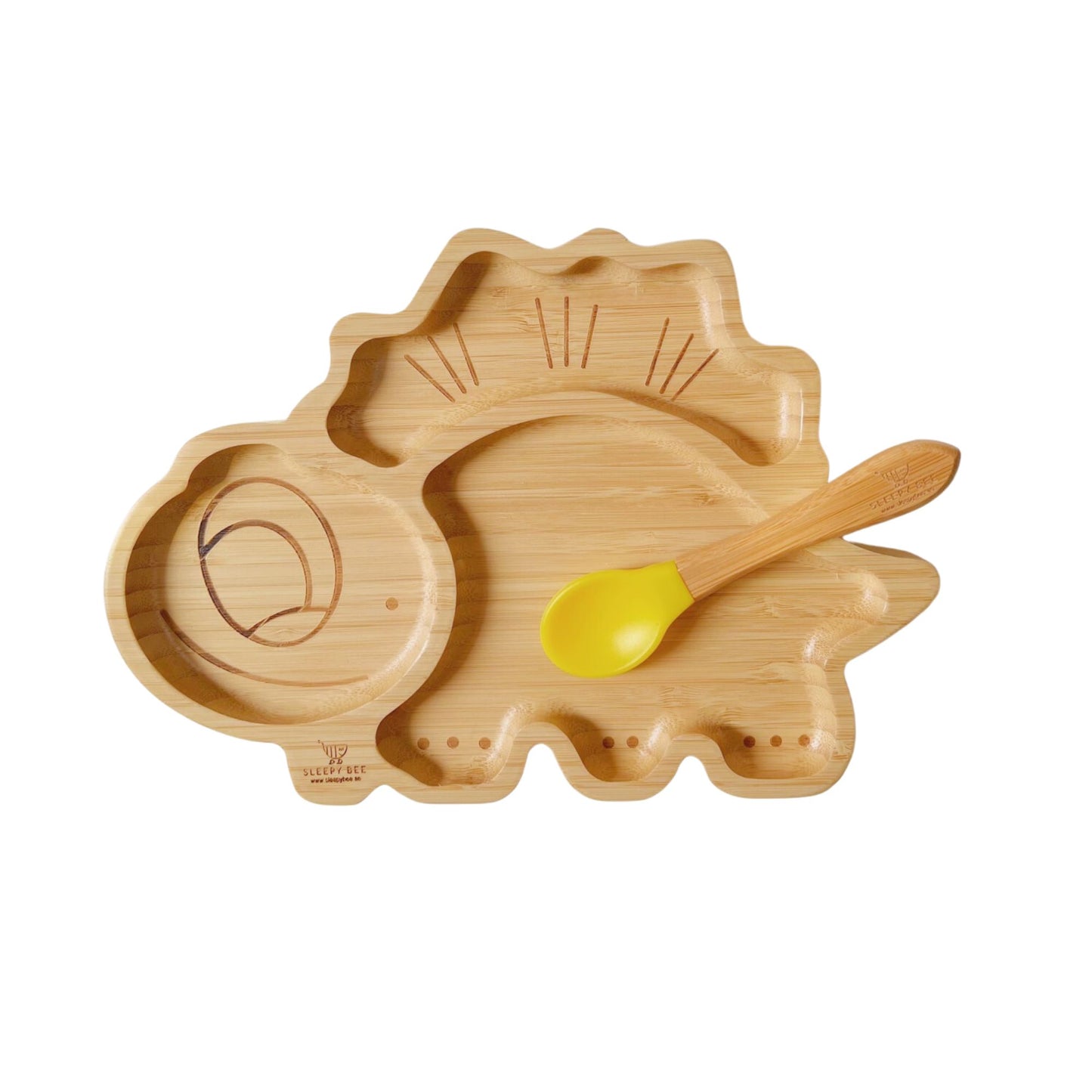 Bamboo Suction Animal Plates with Spoon