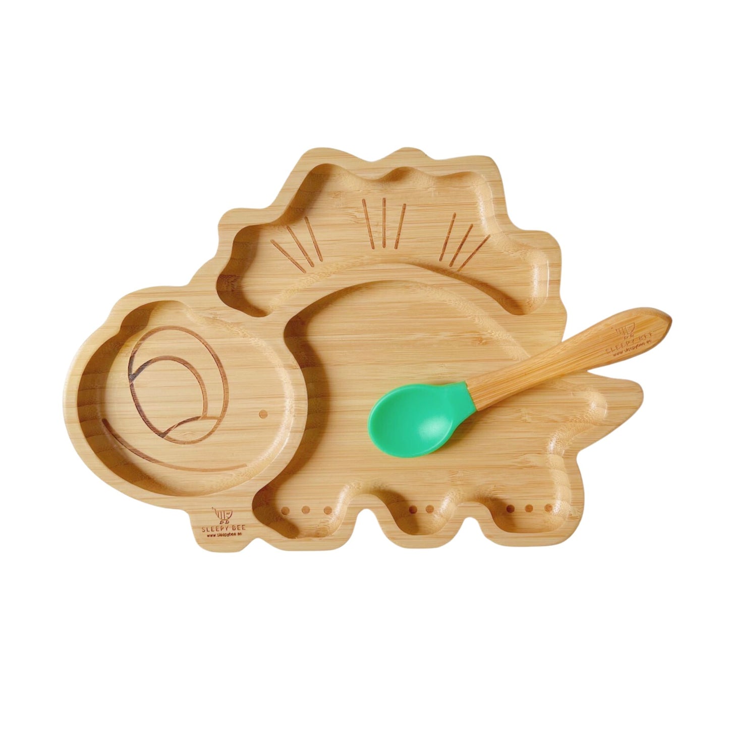 Bamboo Suction Animal Plates with Spoon