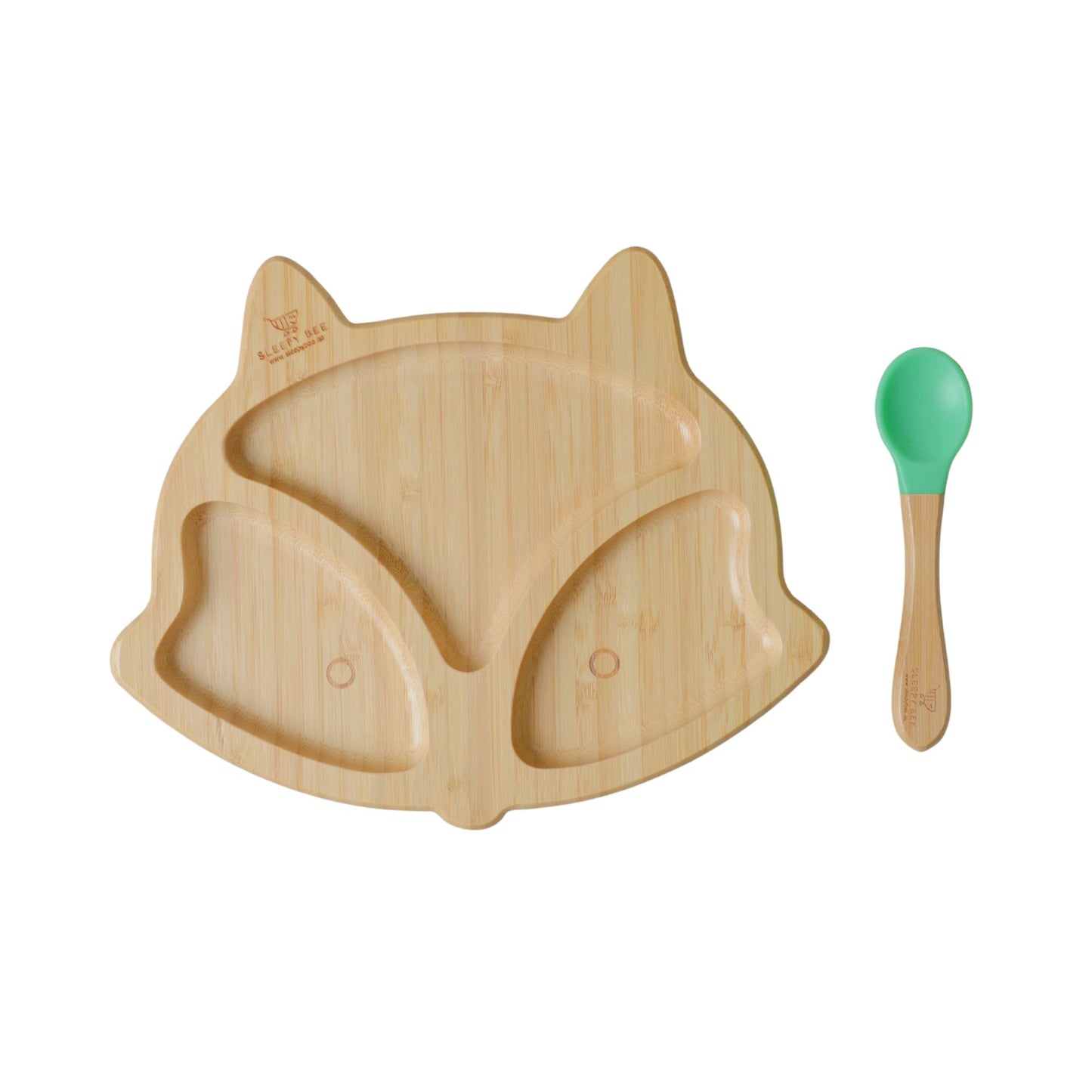 Bamboo Suction Animal Plates with Spoon