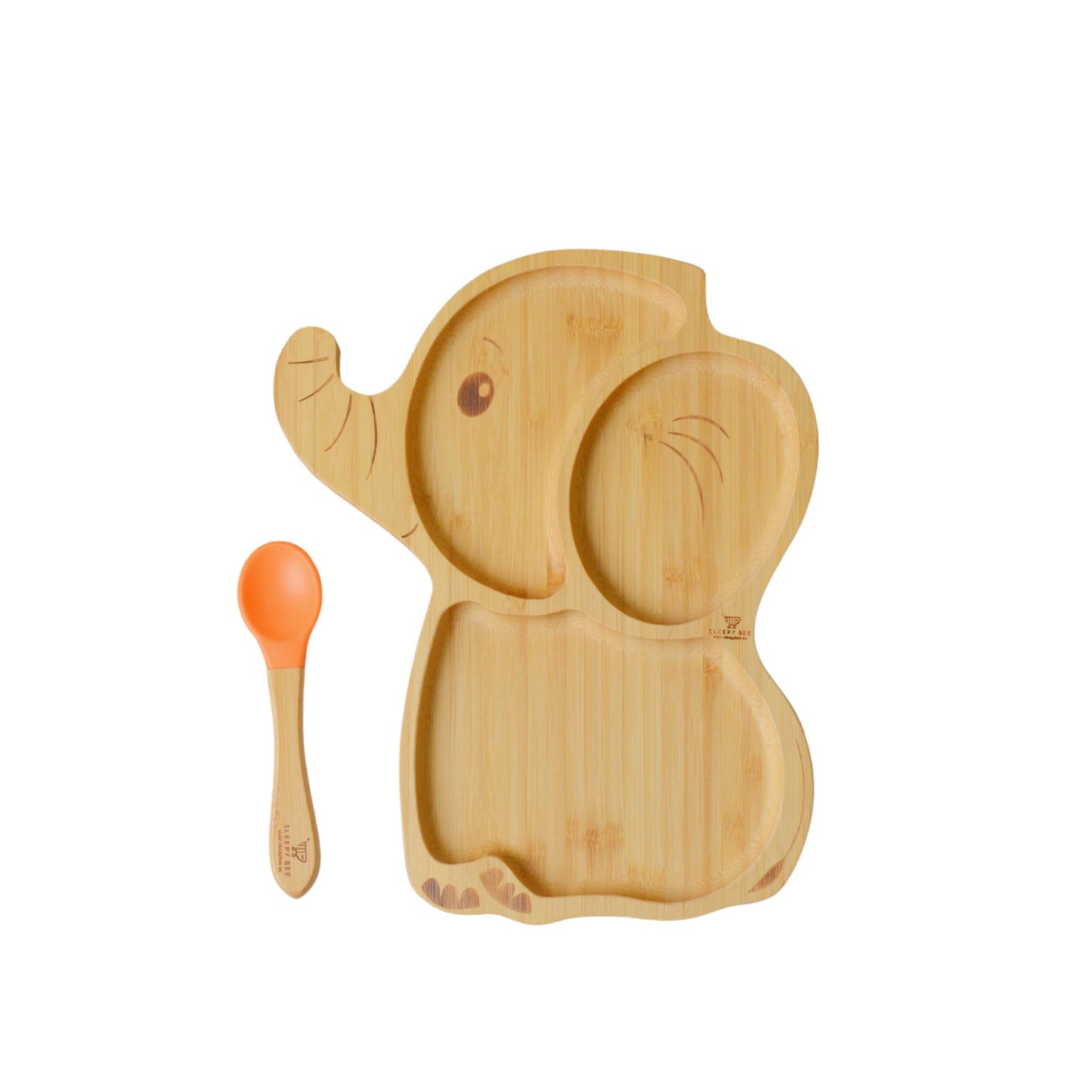 Bamboo Suction Animal Plates with Spoon