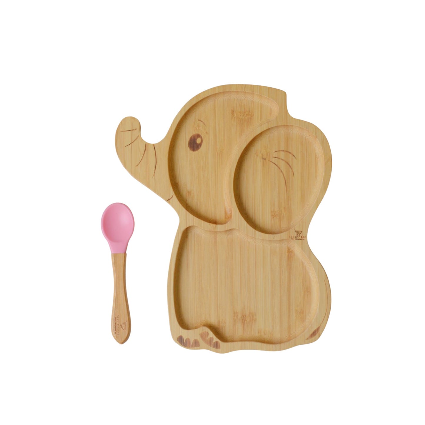 Bamboo Suction Animal Plates with Spoon