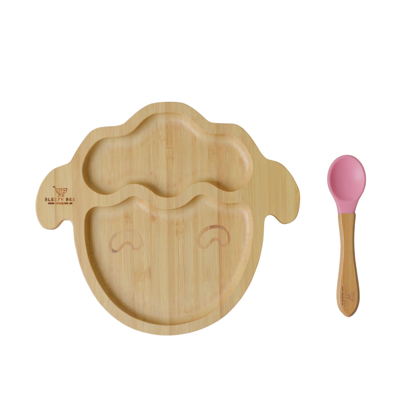 Bamboo Suction Animal Plates with Spoon