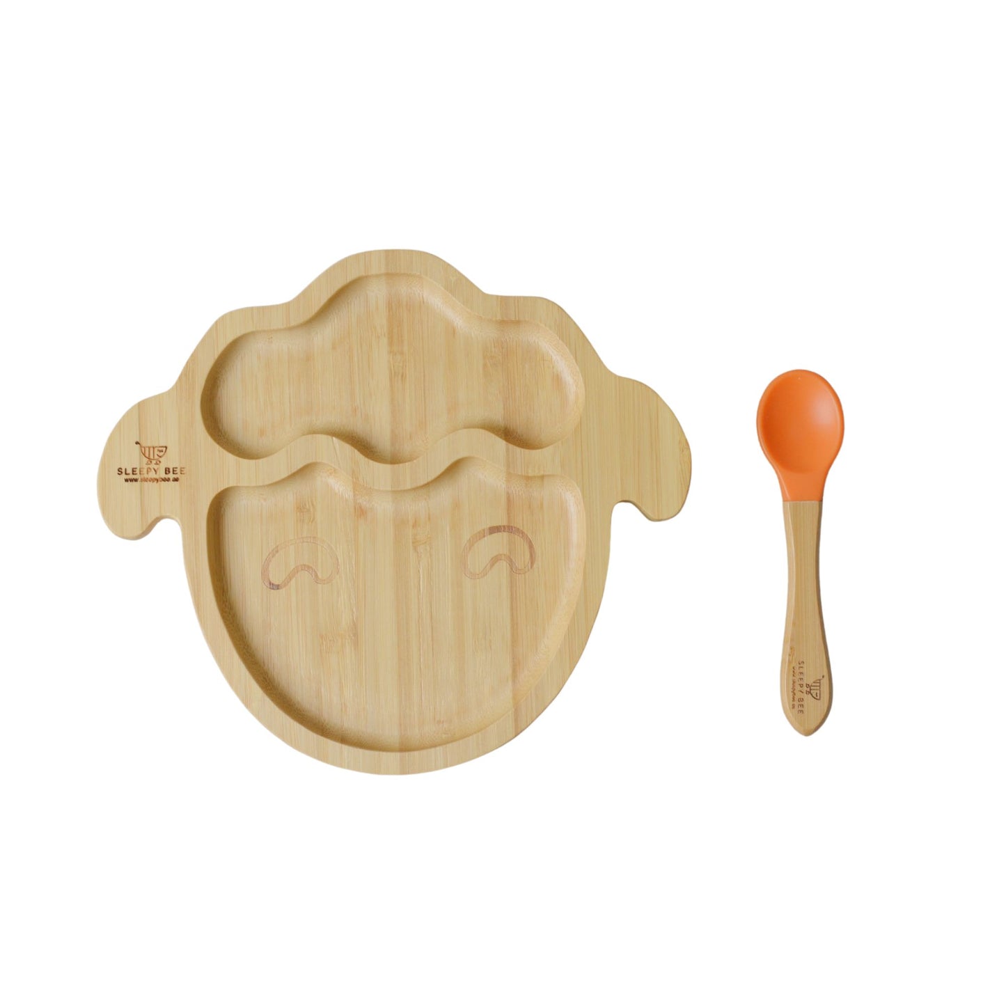 Bamboo Suction Animal Plates with Spoon