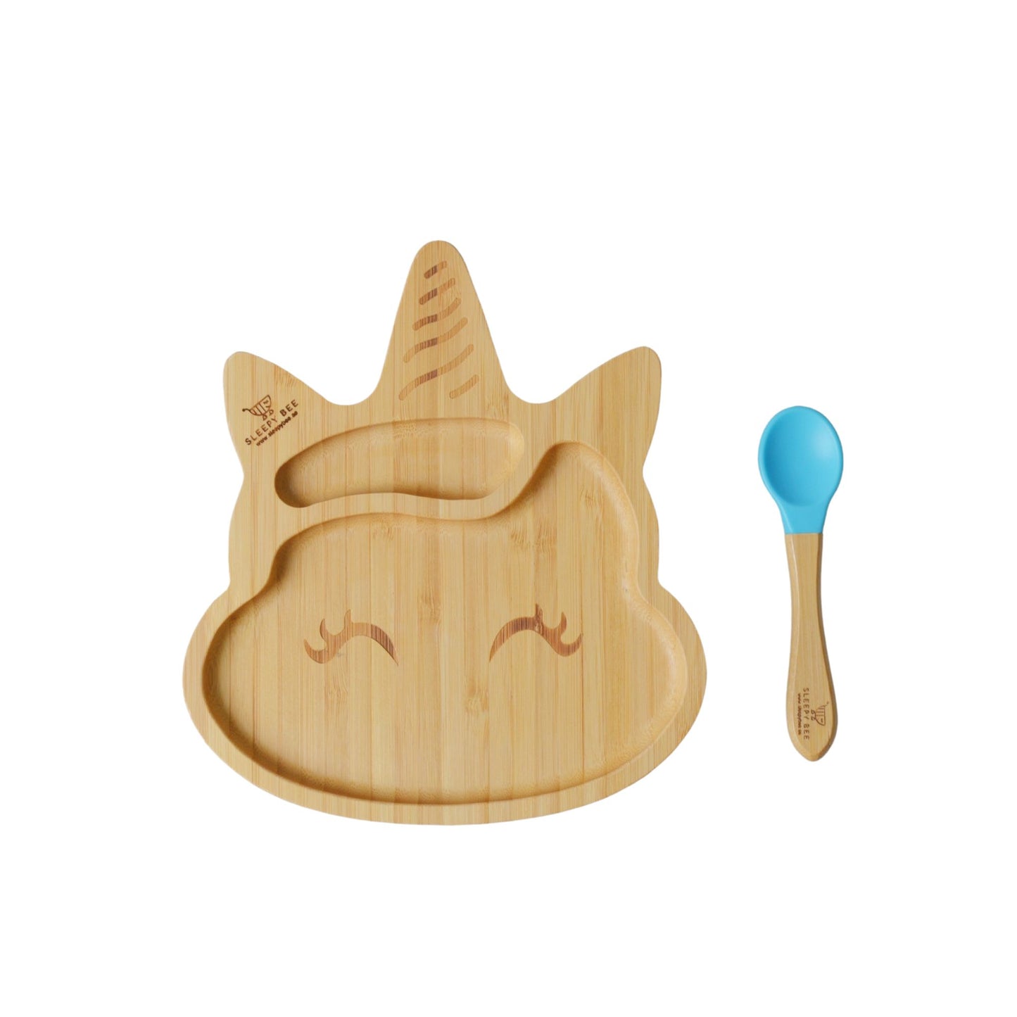 Bamboo Suction Animal Plates with Spoon