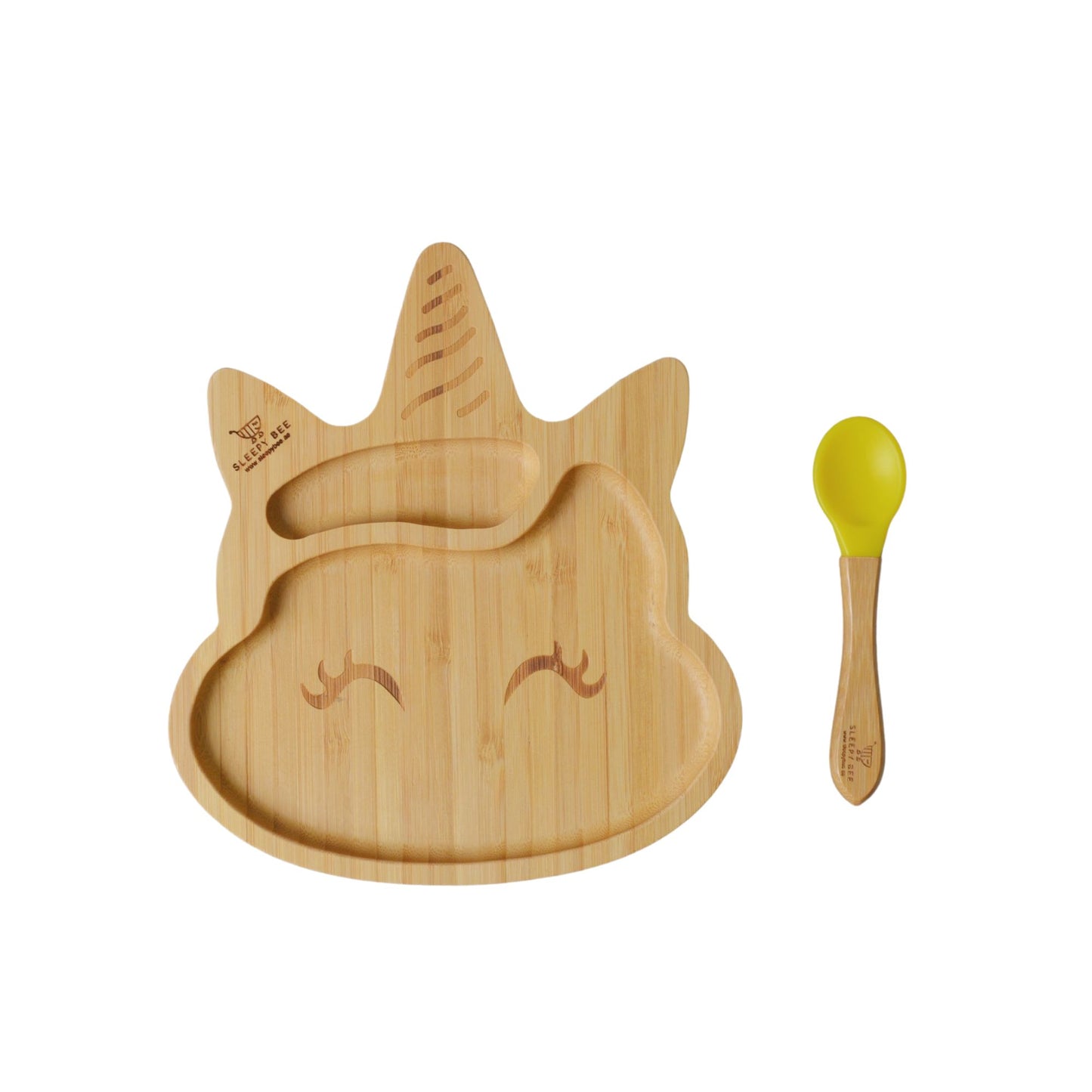 Bamboo Suction Animal Plates with Spoon