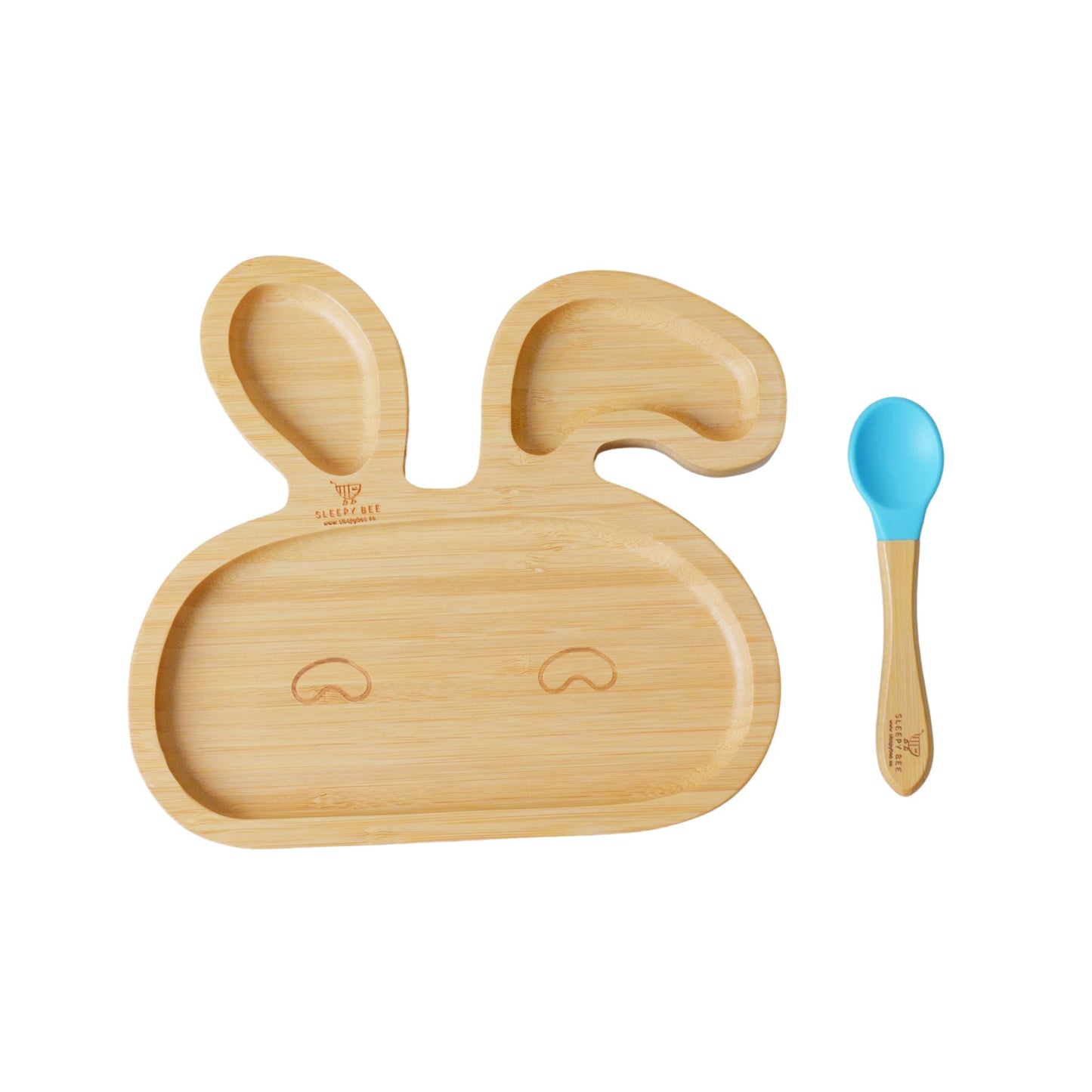 Bamboo Suction Animal Plates with Spoon