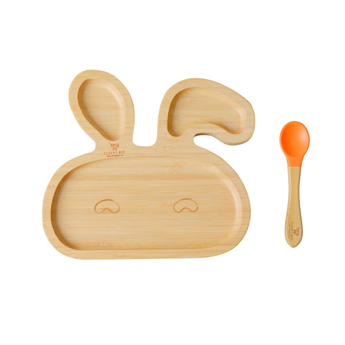 Bamboo Suction Animal Plates with Spoon