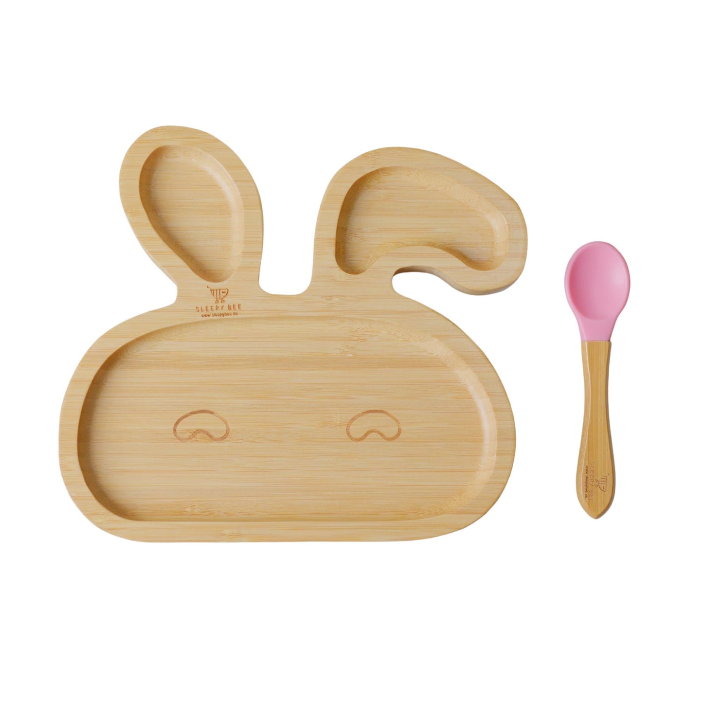 Bamboo Suction Animal Plates with Spoon