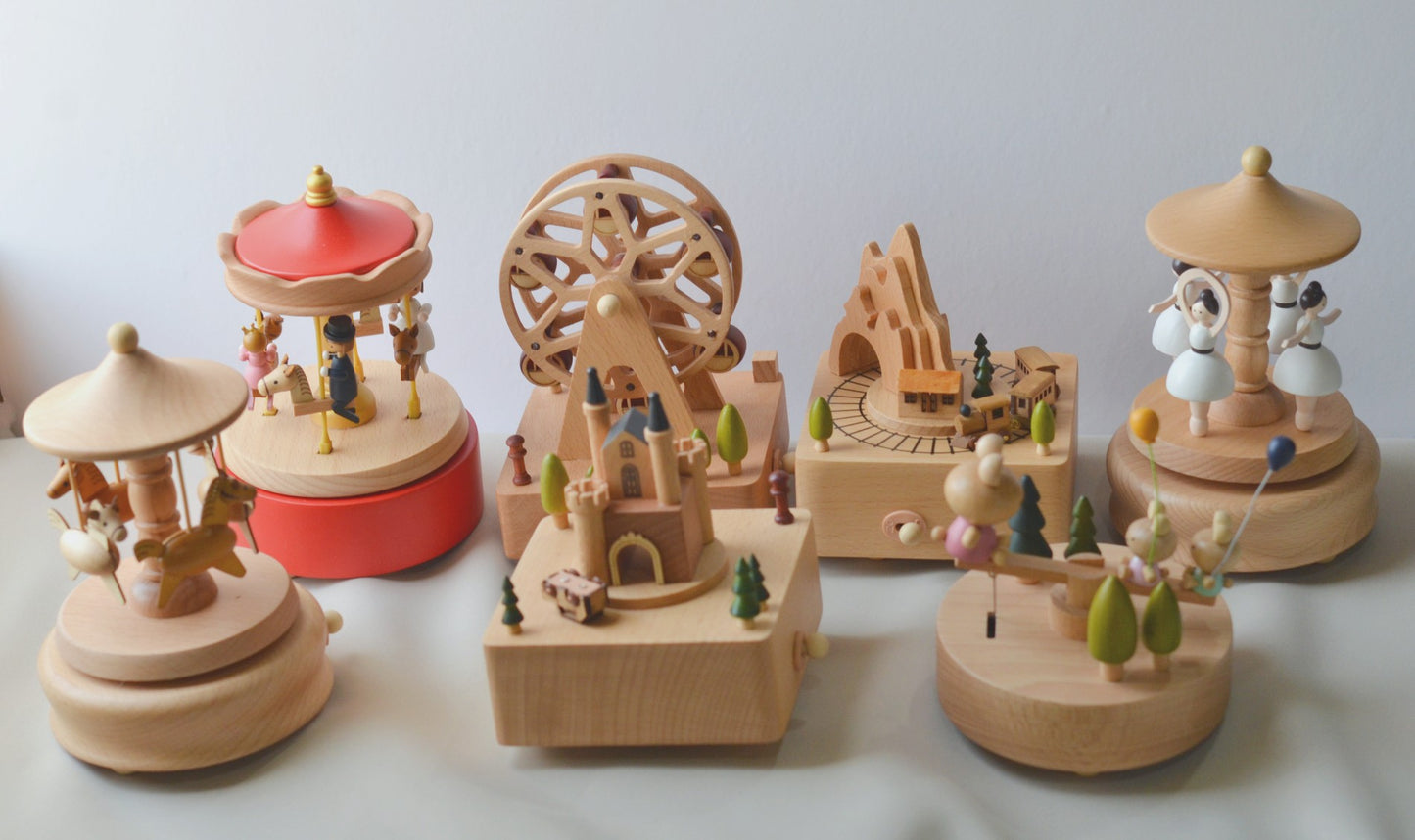 Wooden Carousel Music Box