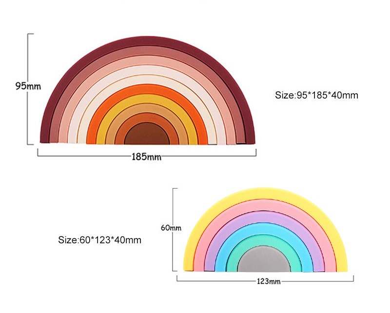 Silicone Stacking Small Rainbow Toys