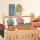Wooden Ice Cream Toy Set Preschool Pretend Play