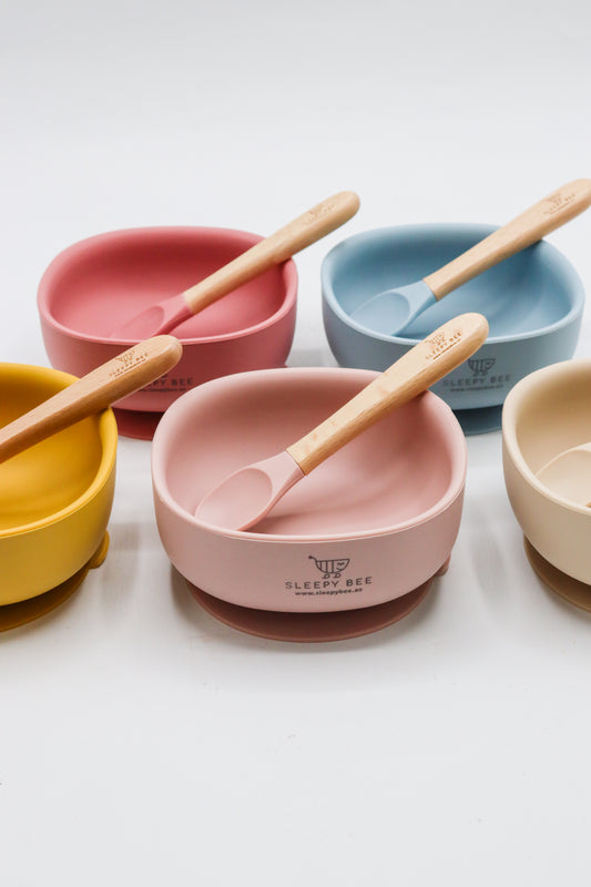 Silicone Suction Square Bowl Set