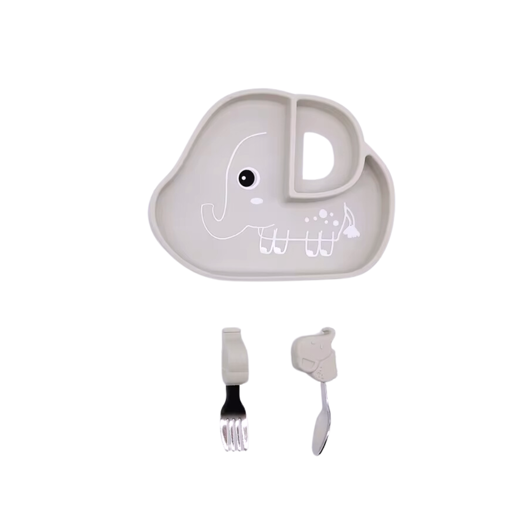Silicone Animal Printed Plate Sets