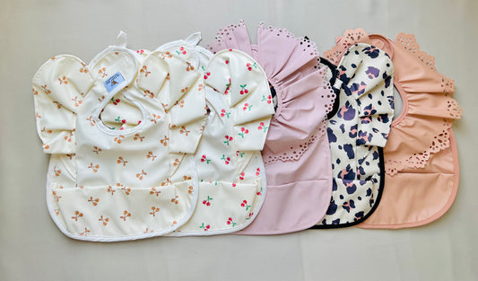 Sleepy Bee Ruffle Waterproof Bibs