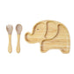 Bamboo Suction Shapes Plates with Spoon and Fork