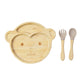 Bamboo Suction Shapes Plates with Spoon and Fork