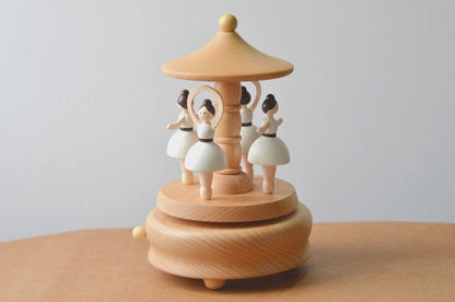 Wooden Carousel Music Box