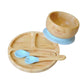 Bamboo Suction Plate and Bowl Feeding Sets