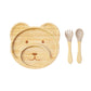 Bamboo Suction Shapes Plates with Spoon and Fork