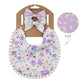 Matching Bow Headband and Reversible Bib Set