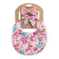 Matching Bow Headband and Reversible Bib Set