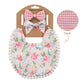 Matching Bow Headband and Reversible Bib Set