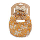 Matching Bow Headband and Reversible Bib Set
