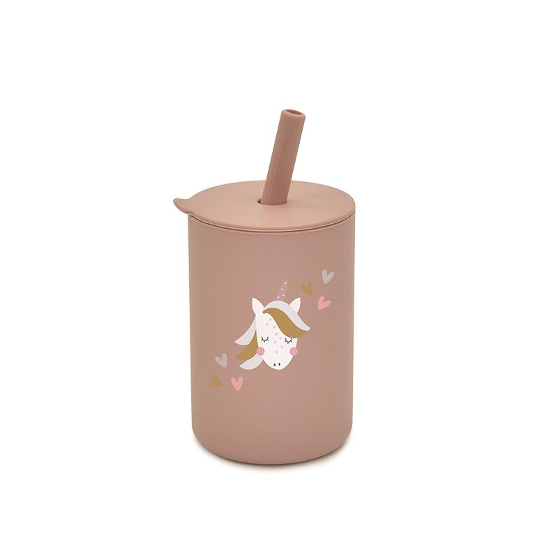 Silicone Printed Straw Cups