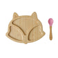 Bamboo Suction Animal Plates with Spoon