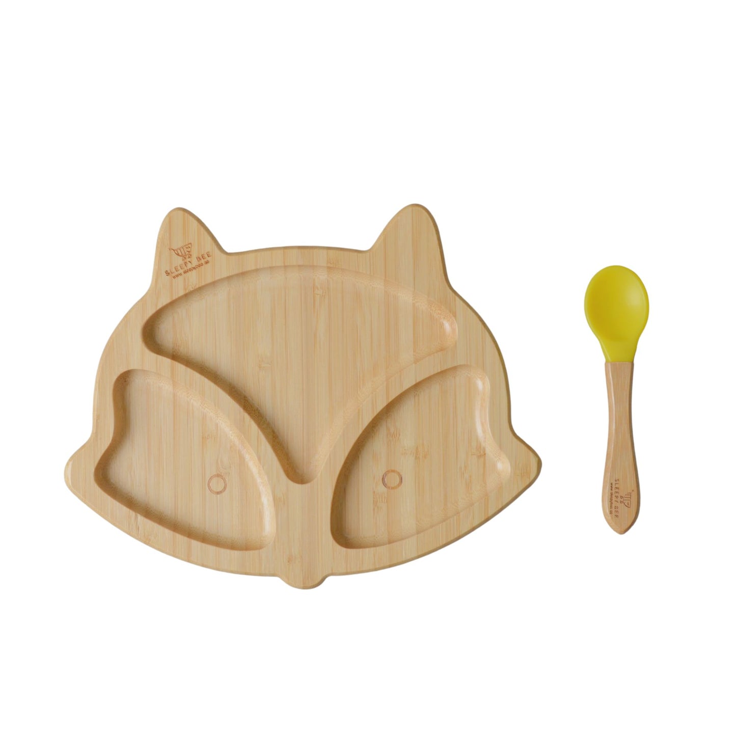 Bamboo Suction Animal Plates with Spoon