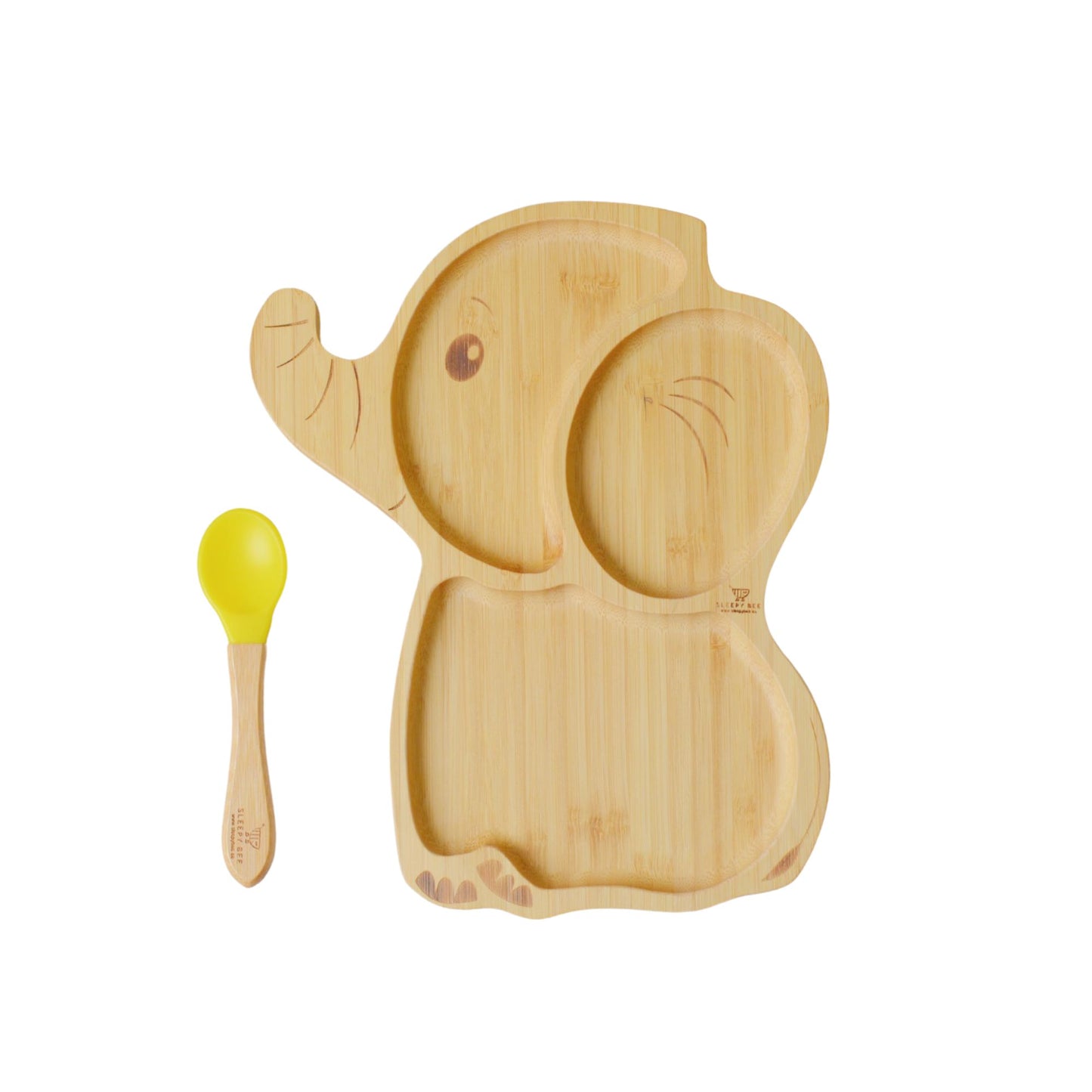 Bamboo Suction Animal Plates with Spoon