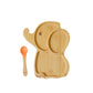 Bamboo Suction Animal Plates with Spoon