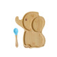 Bamboo Suction Animal Plates with Spoon