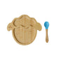 Bamboo Suction Animal Plates with Spoon