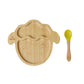 Bamboo Suction Animal Plates with Spoon