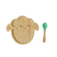 Bamboo Suction Animal Plates with Spoon